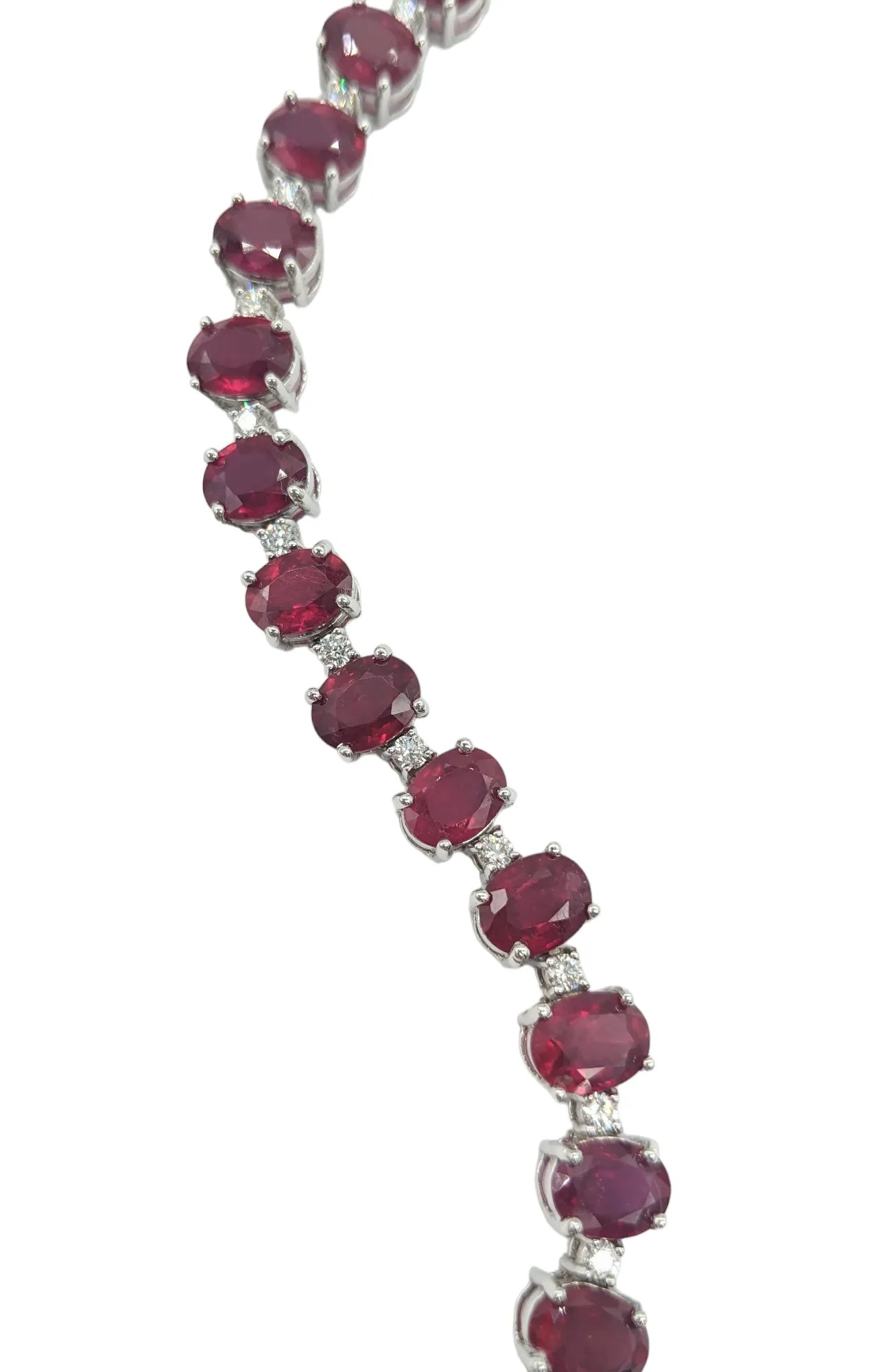 1 Carat Total Weight Diamond and Lab Grown Synthetic Ruby Bracelet