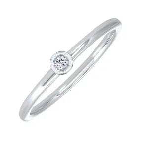 10KT White Gold Classic Book Birthstone Stackable Fashion Ring