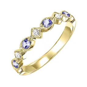 10KT Yellow Gold & Diamond Classic Book Stackable Fashion Ring   - 1/10 ctw