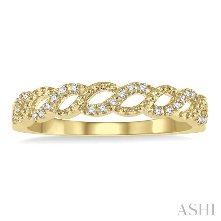 1/10 ctw Entwined Round Cut Diamond Stack Band in 14K Yellow Gold