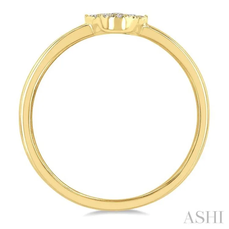 1/10 Ctw Hamsa Round Cut Diamond Fashion Ring in 10K Yellow Gold