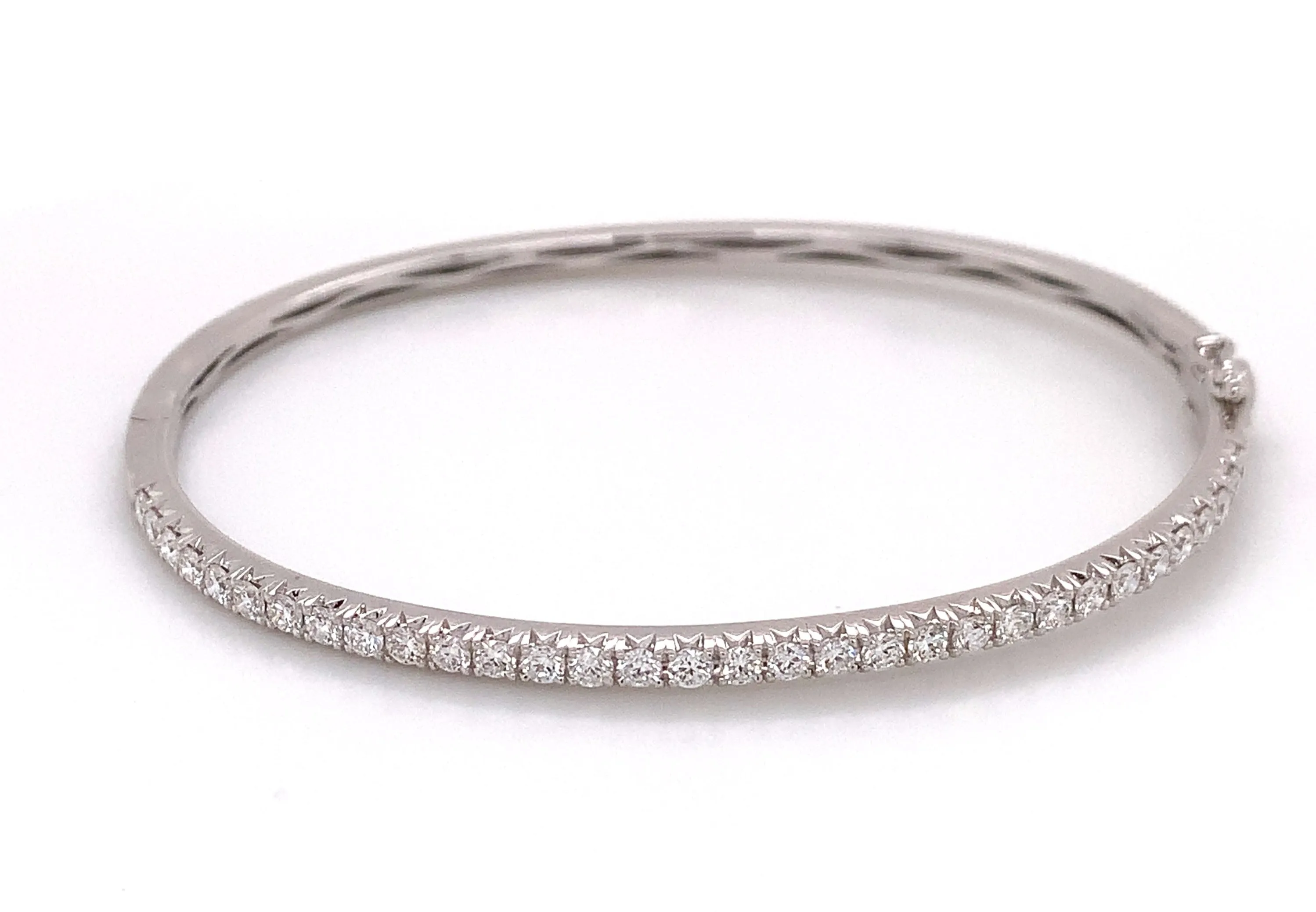 1.22ct t.w. White Gold Diamond Bangle Bracelet