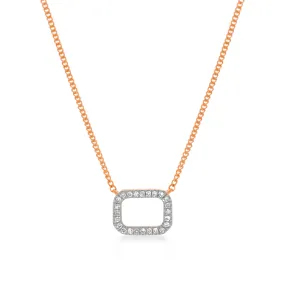 14ct Rose Gold Pendant with 24 Brilliant Diamonds On 45cm Chain