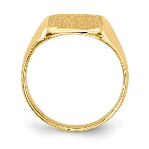 14k 10 x10 mm Closed Back Signet Ring