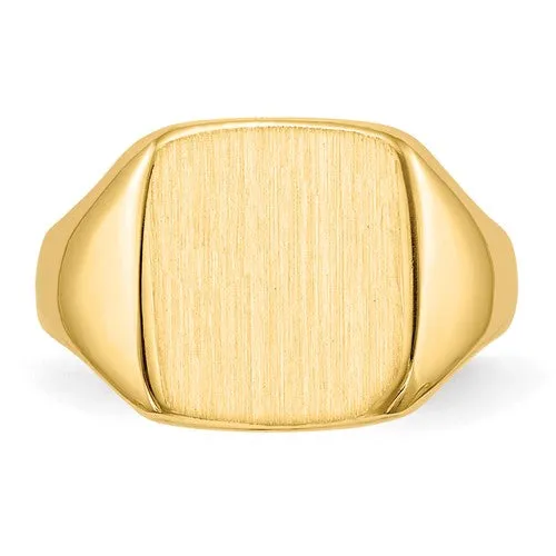 14k 10 x10 mm Closed Back Signet Ring