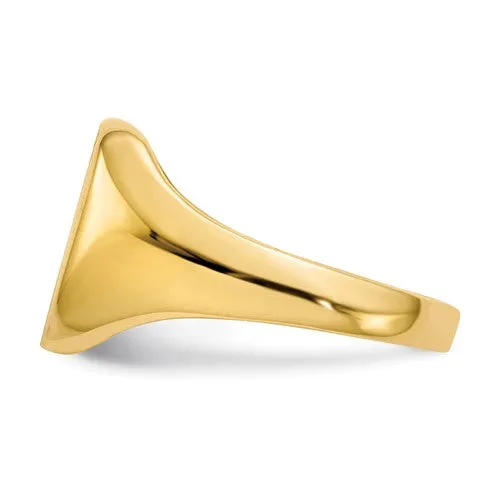 14k 10 x10 mm Closed Back Signet Ring