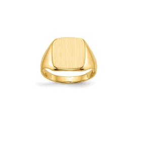 14k 10 x10 mm Closed Back Signet Ring