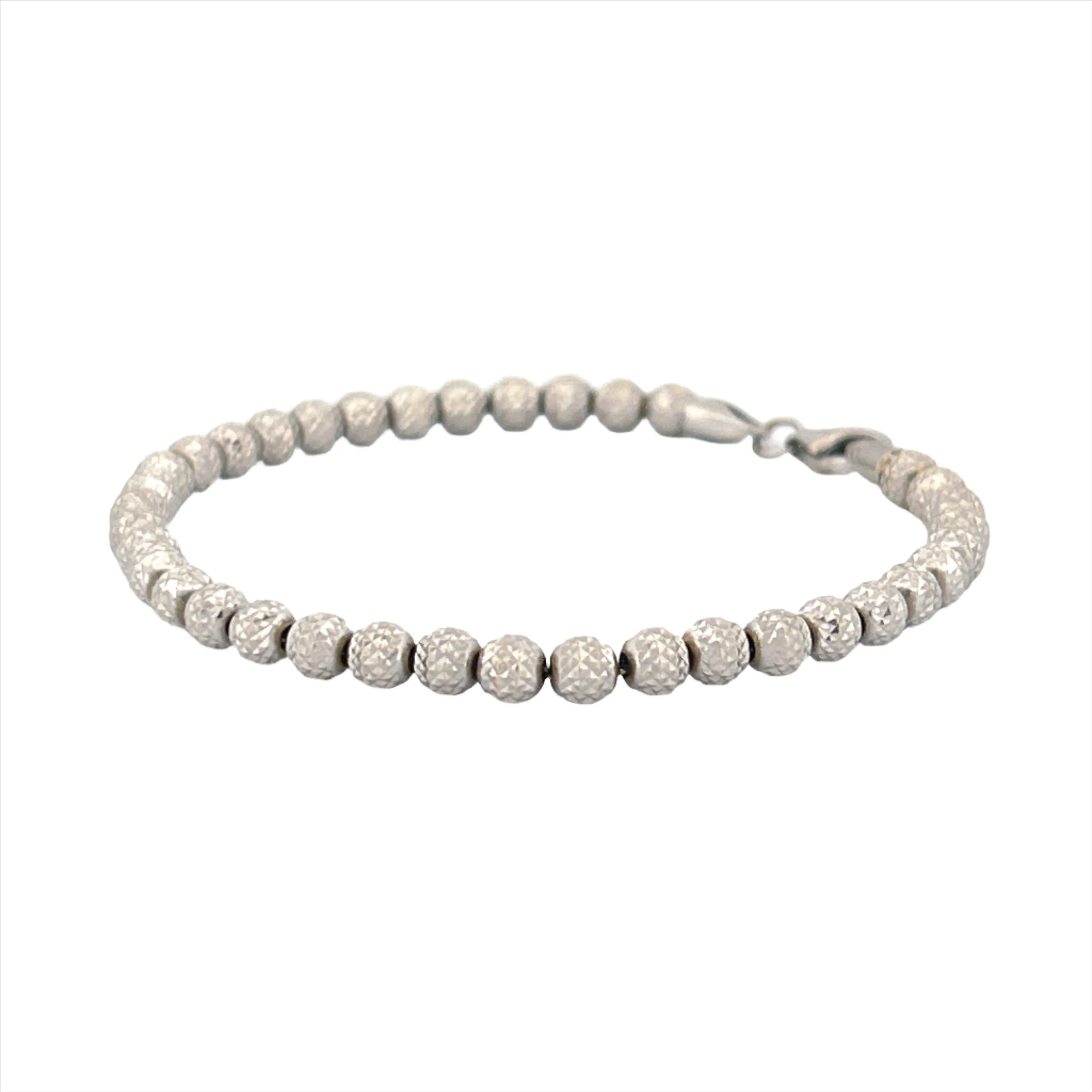 14K Gold Diamond Cut Ball Bracelet