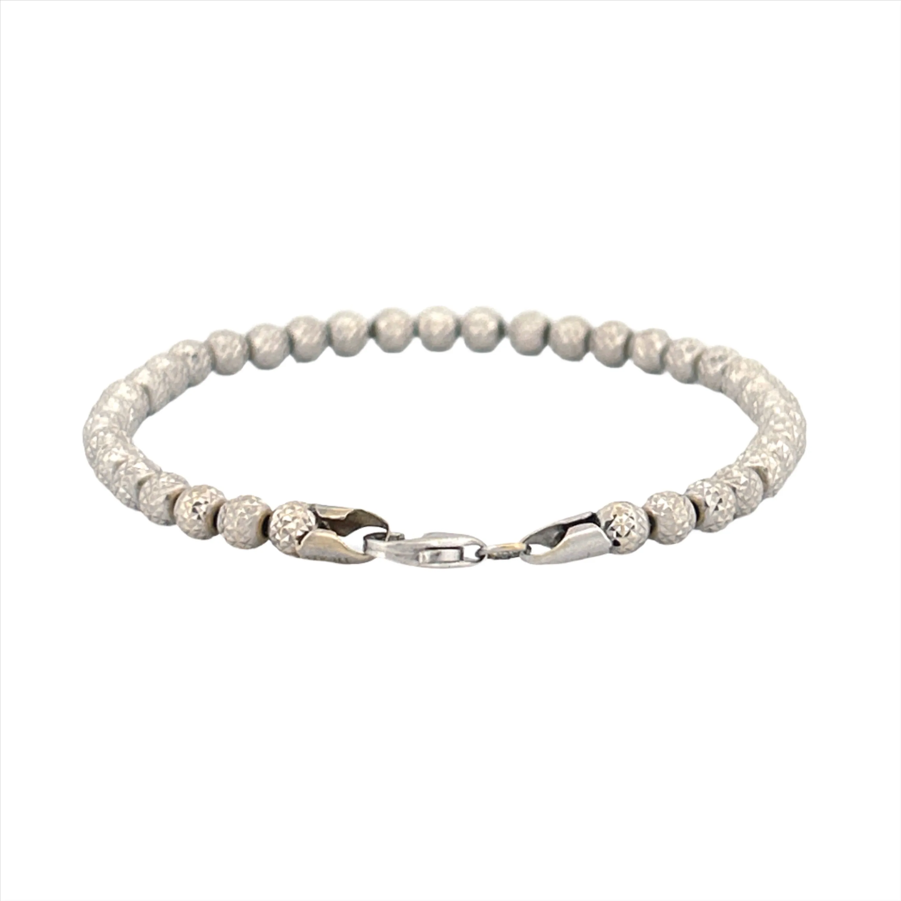 14K Gold Diamond Cut Ball Bracelet