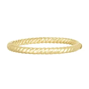 14K Gold Sculpted Twist Bangle