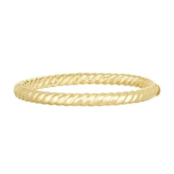 14K Gold Sculpted Twist Bangle