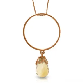 14K Solid Rose Gold Briolette Citrine Necklace