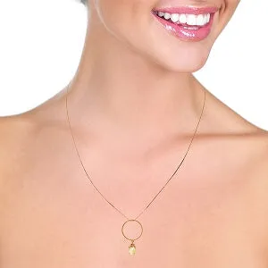 14K Solid Rose Gold Briolette Citrine Necklace