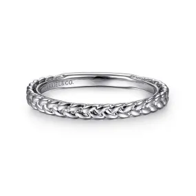 14K White Gold Braided Stackable Ring - LR4910CW4JJJ