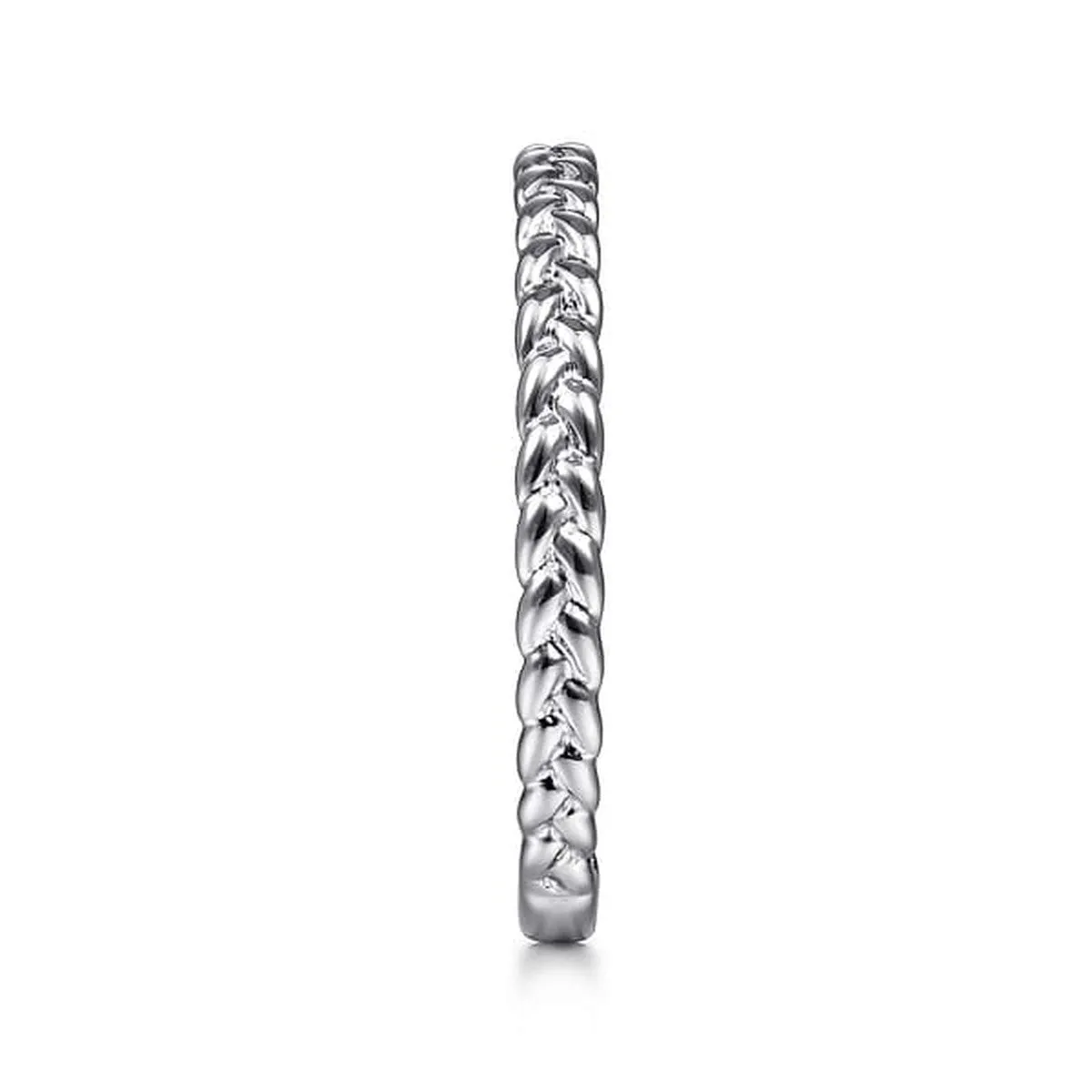 14K White Gold Braided Stackable Ring - LR4910CW4JJJ