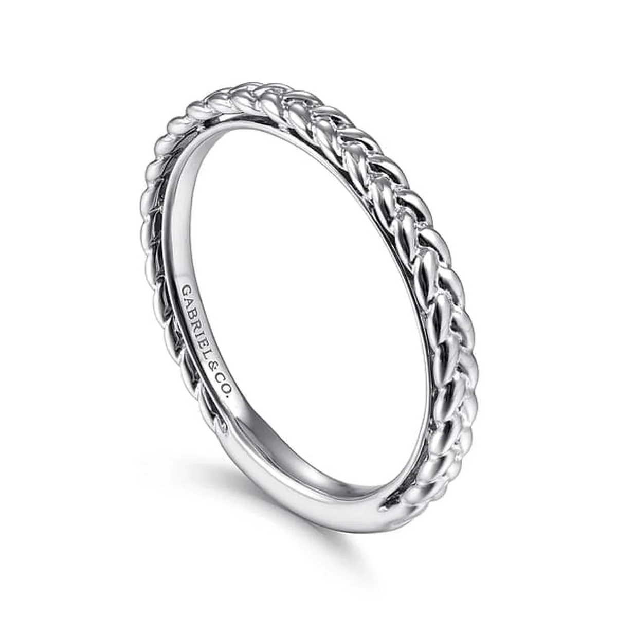 14K White Gold Braided Stackable Ring - LR4910CW4JJJ