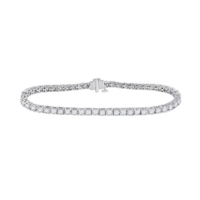 14k White Gold Round Diamond Statement Tennis Bracelet 5 Cttw