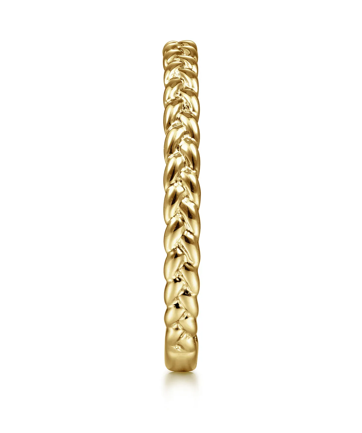 14K Yellow Gold Braided Stackable Ring