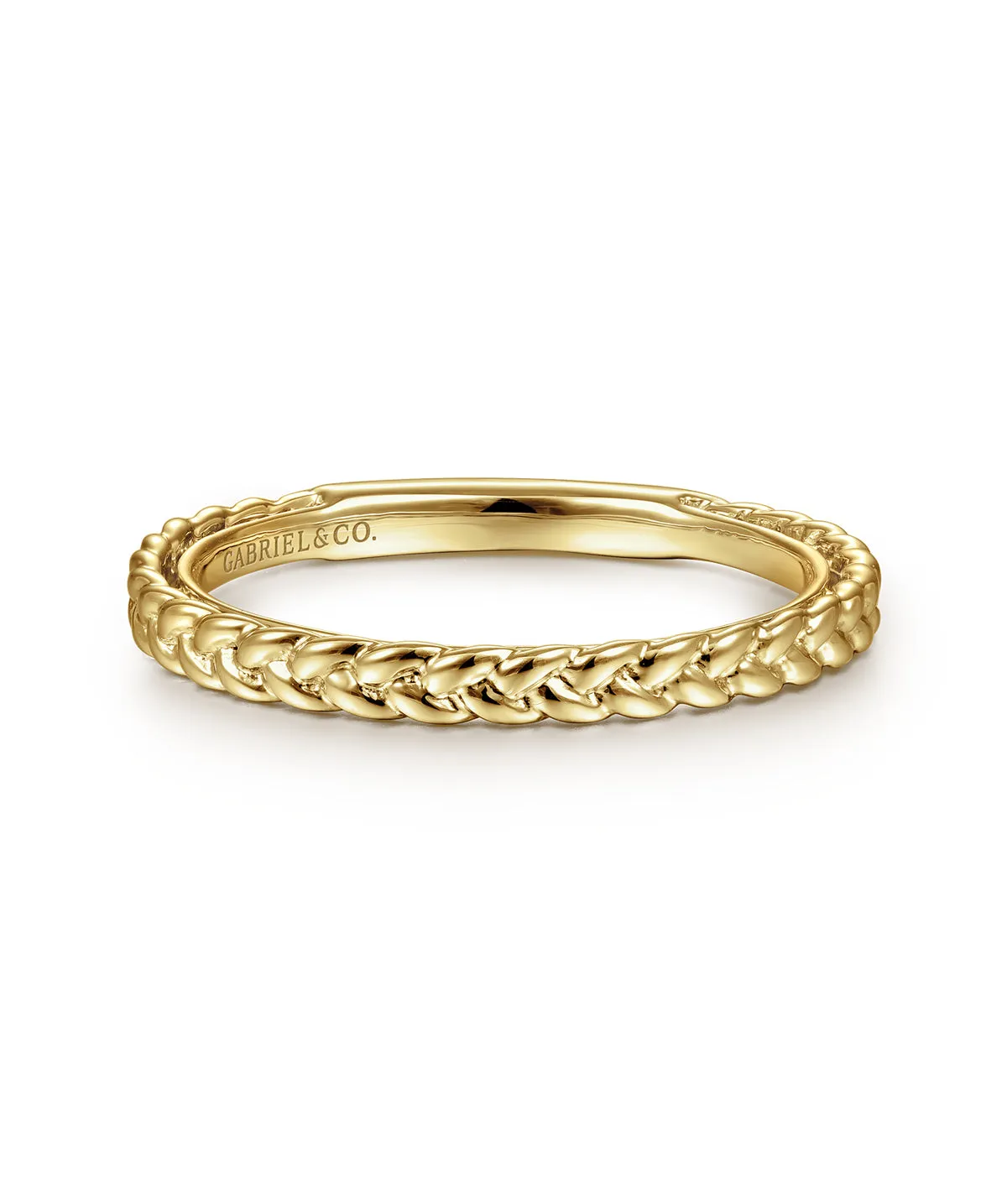 14K Yellow Gold Braided Stackable Ring