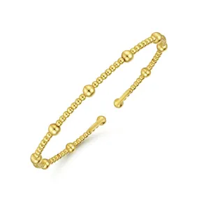 14K Yellow Gold Bujukan Open Bangle - BG4603-62Y4JJJ