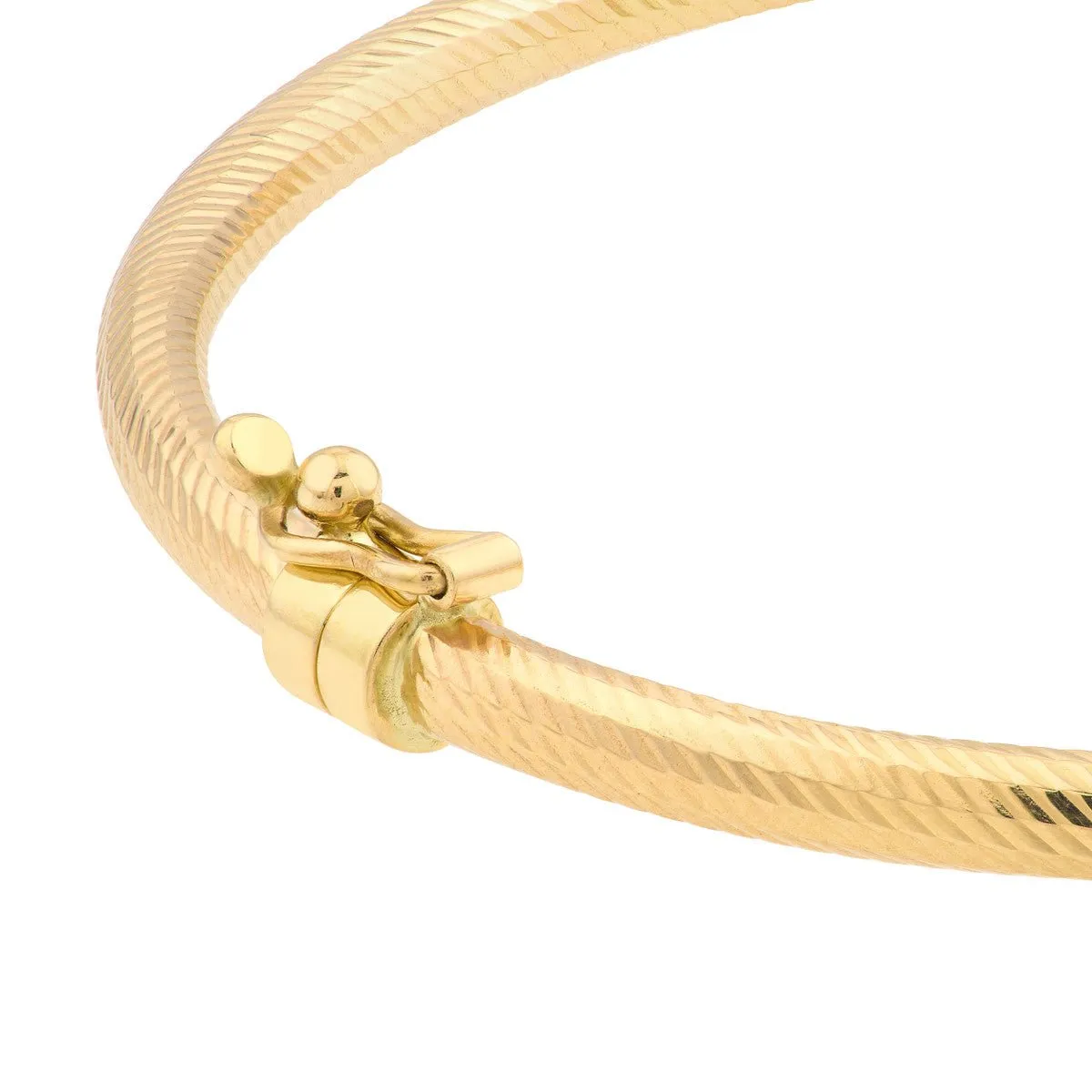 14K Yellow Gold Linear Pattern Bangle