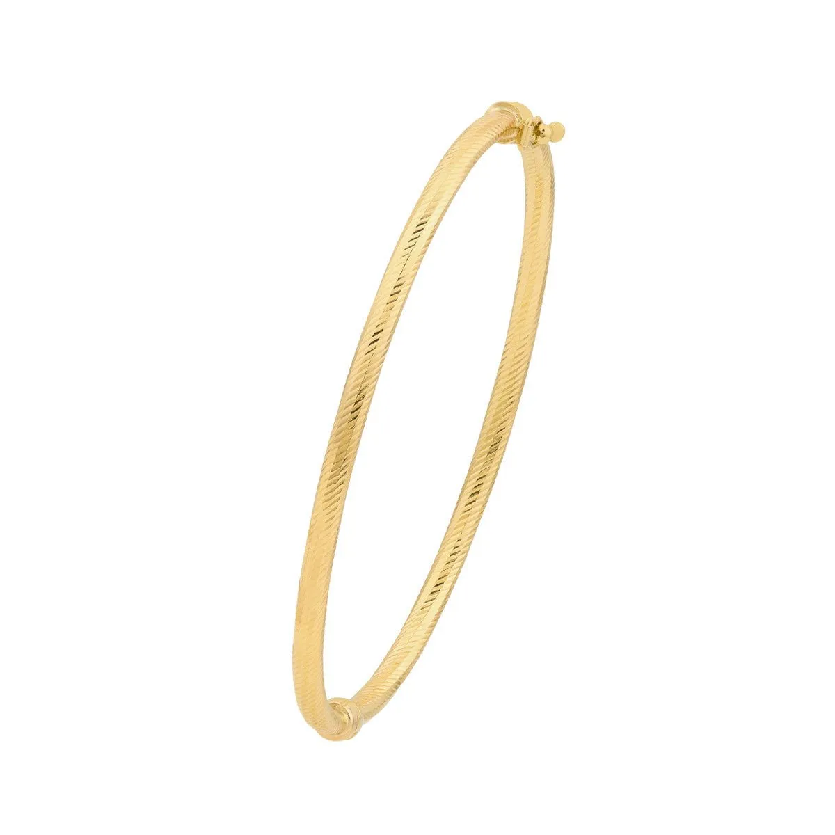 14K Yellow Gold Linear Pattern Bangle