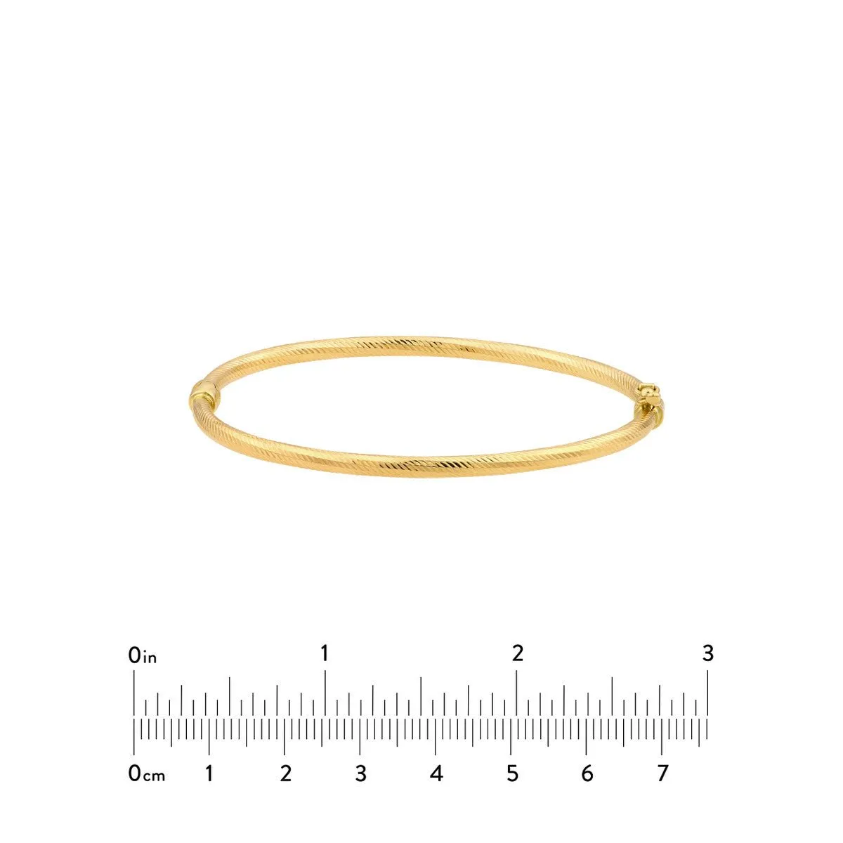 14K Yellow Gold Linear Pattern Bangle