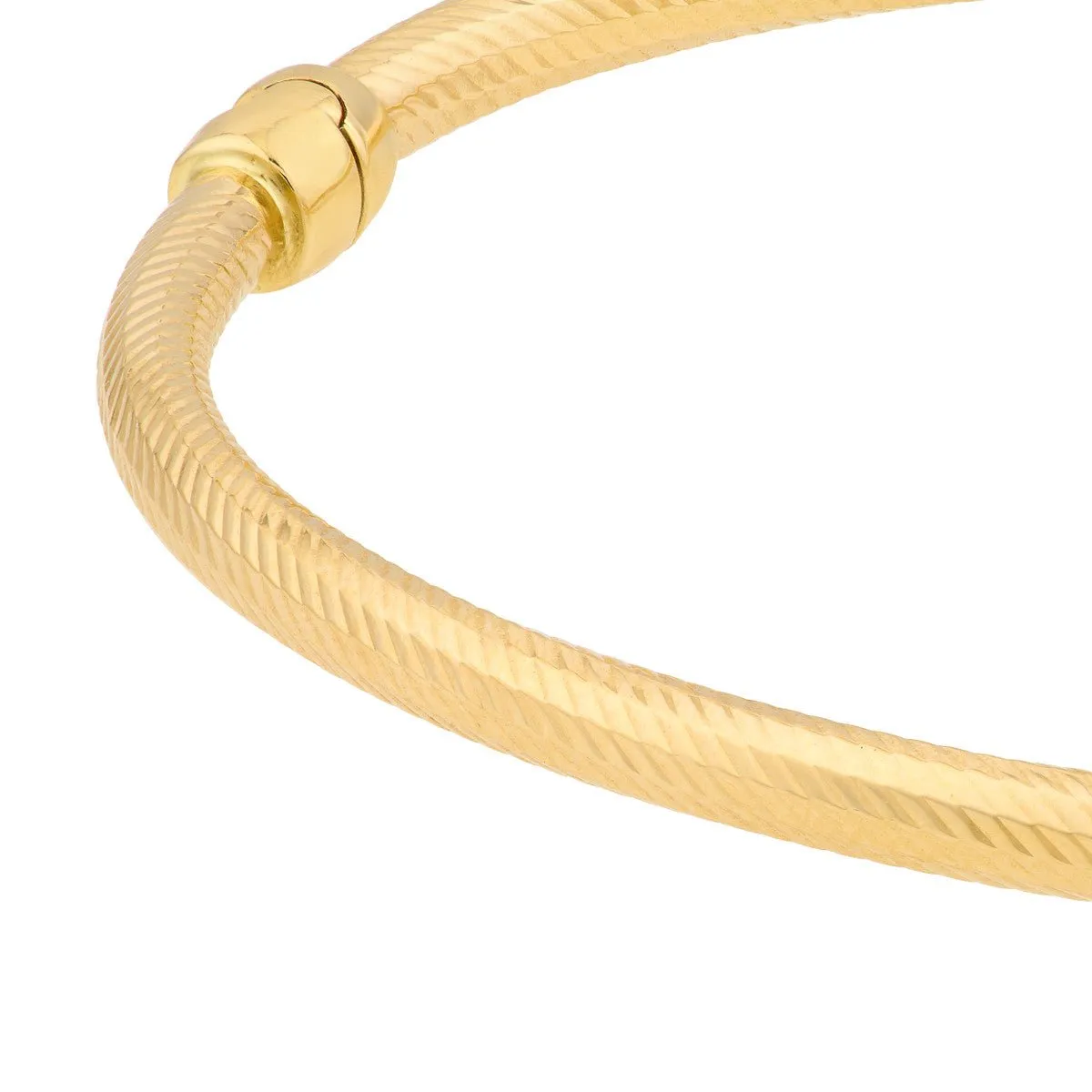 14K Yellow Gold Linear Pattern Bangle