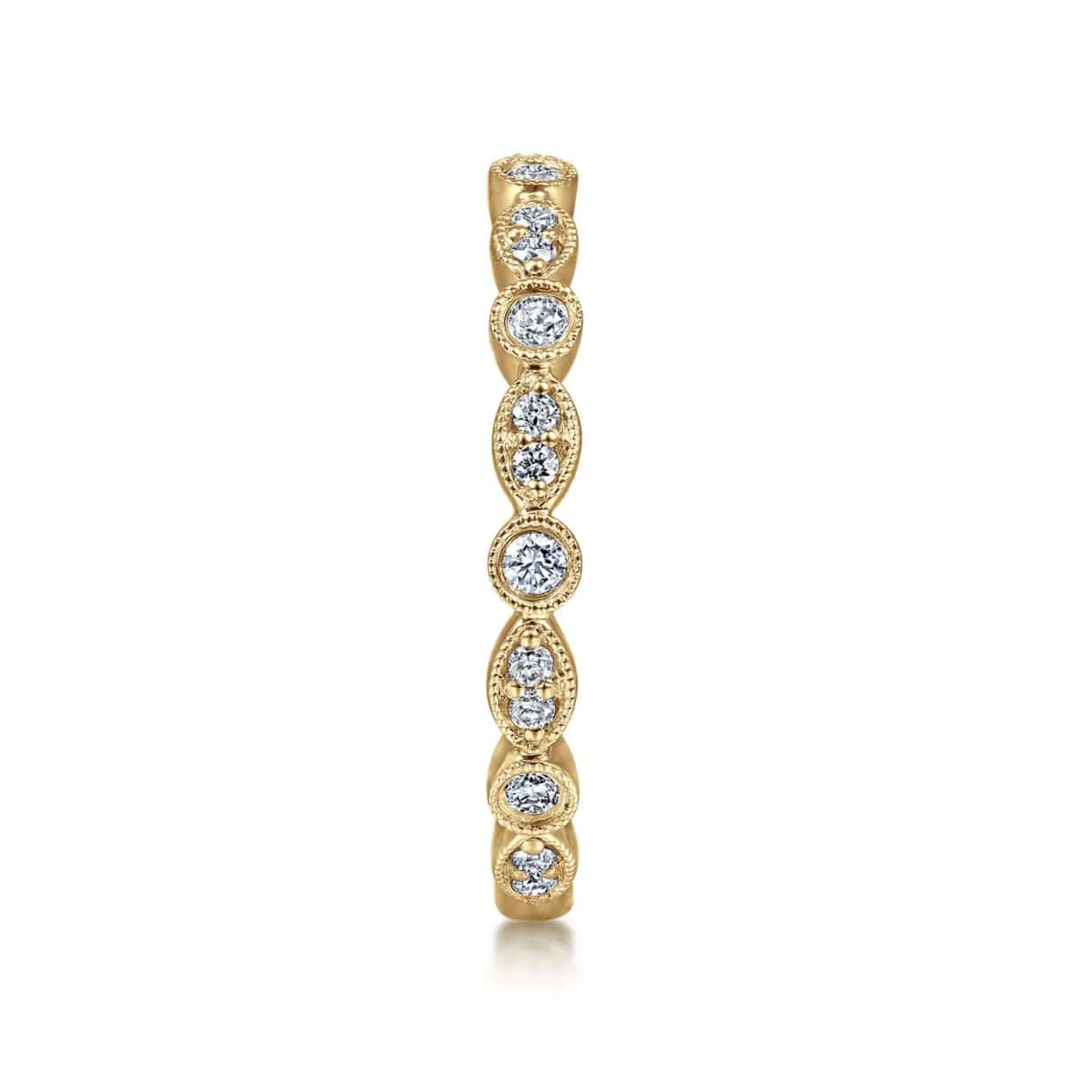 14K Yellow Gold Marquise and Round Station Diamond Ring - LR5701Y45JJ