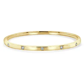 14K YG BEZEL DIAMOND BANGLE 0.