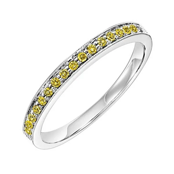 14KT White & Yellow Gold & Diamond Classic Book Stackable Fashion Ring  - 1/8 ctw