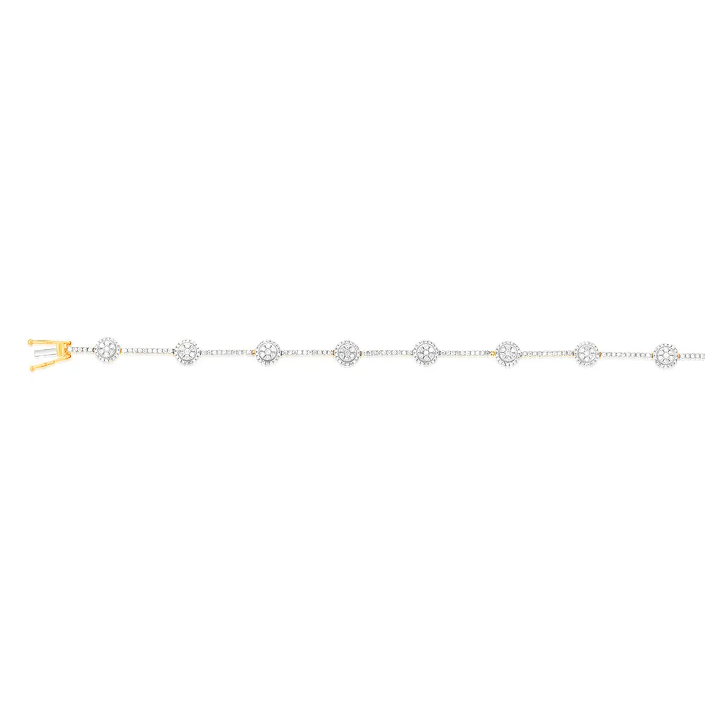 1.5 Carat Diamond Bracelet in 9ct Yellow Gold