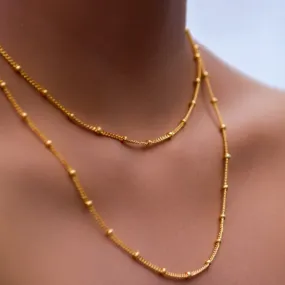 18K Gold-Filled Beaded Layering Necklace