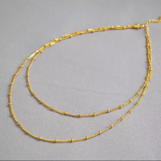 18K Gold-Filled Beaded Layering Necklace