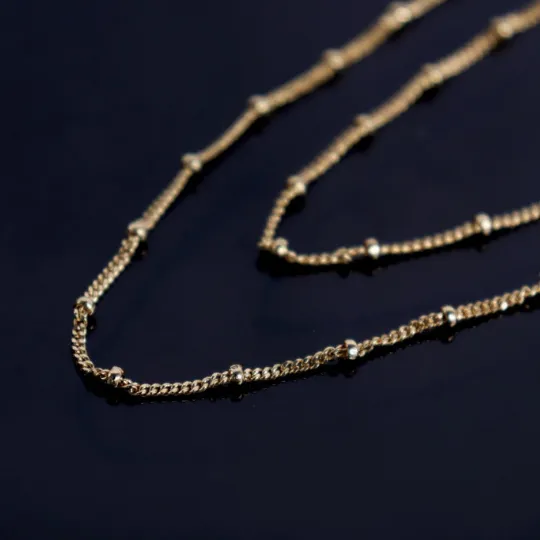 18K Gold-Filled Beaded Layering Necklace