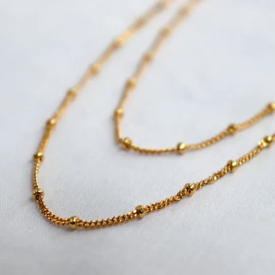 18K Gold-Filled Beaded Layering Necklace