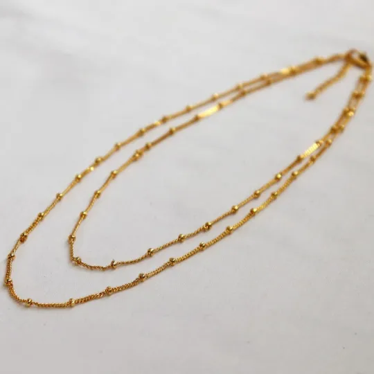 18K Gold-Filled Beaded Layering Necklace