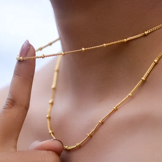 18K Gold-Filled Beaded Layering Necklace