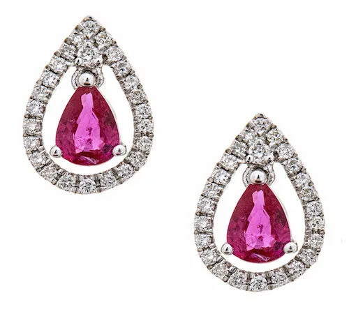 18K GOLD RUBY EARRING SKU# 80032