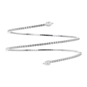 18K White Gold Flexible Bracelet with Diamonds