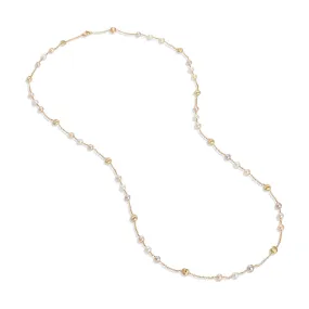 18K Yellow Gold and Pearl Long Necklace