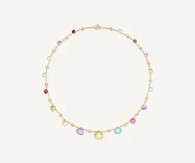 18K Yellow Gold Gemstone Graduated Necklace