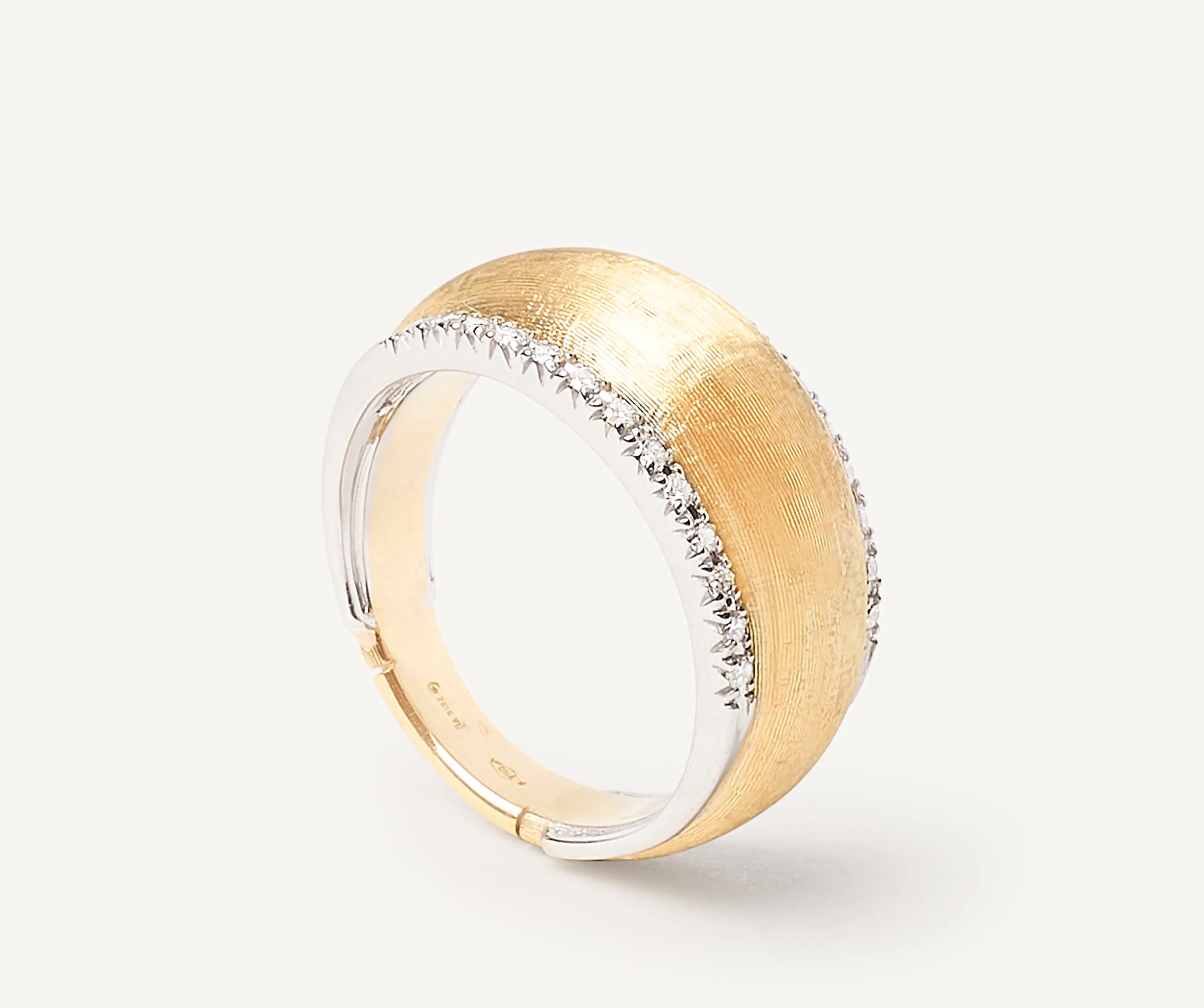 18K Yellow Gold Stackable Ring with Diamonds