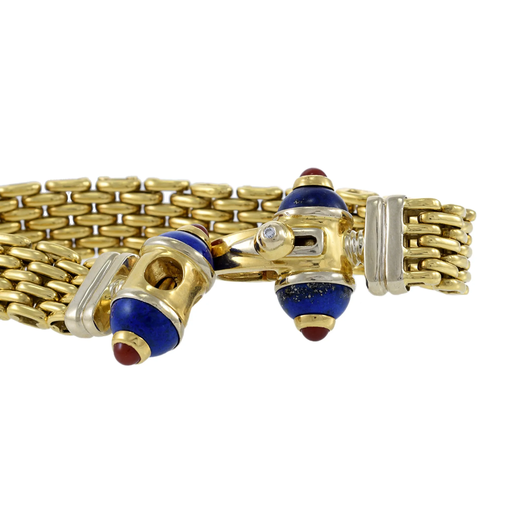 18KT Yellow Gold Estate Retro Era Panther Link Bracelet