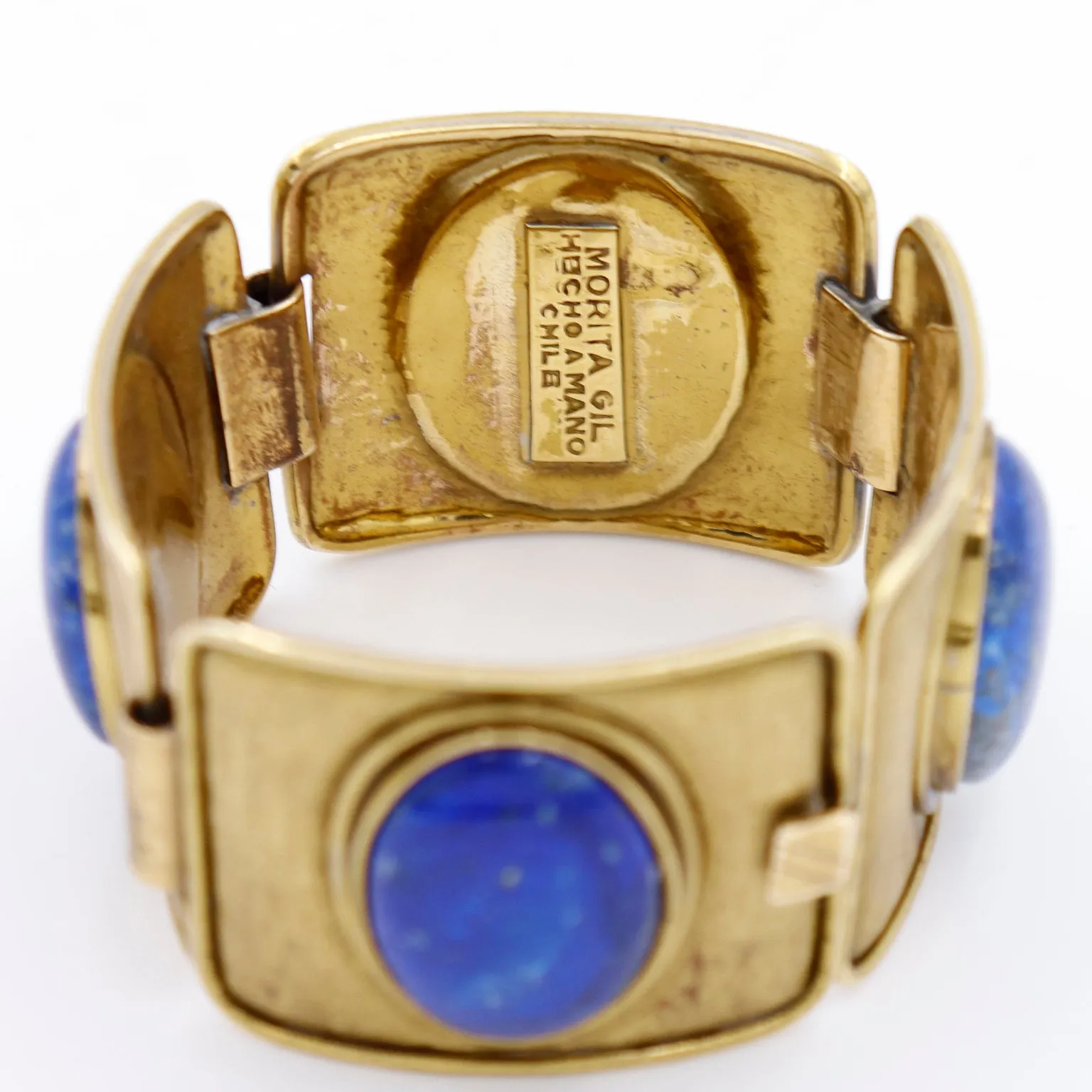 1980s Morita Gil Chile Vintage Bracelet With Lapis Cabochons