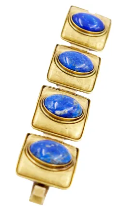 1980s Morita Gil Chile Vintage Bracelet With Lapis Cabochons