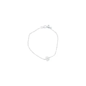 19cm Initial B Bracelet with Cubic Zirconia in Sterling Silver