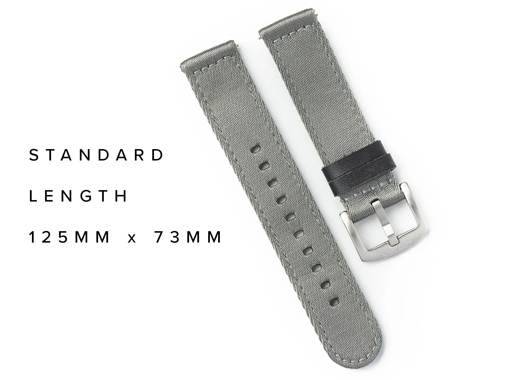 20mm 22mm Quick Release Premium Seat Belt Nylon Watch Strap - Grey