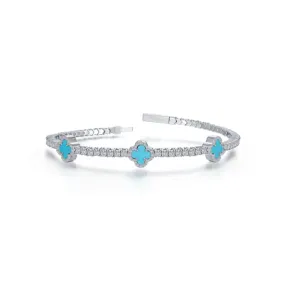 2.40 CTW Turquoise Flexible Tennis Bracelet