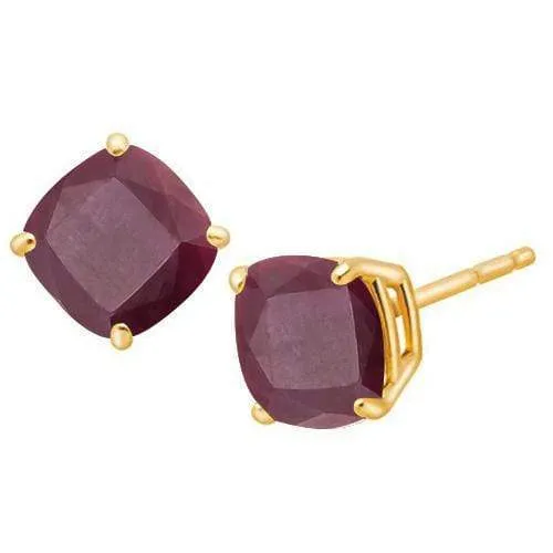 2.91 CT GENUINE RUBY 10KT SOLID GOLD EARRINGS STUD